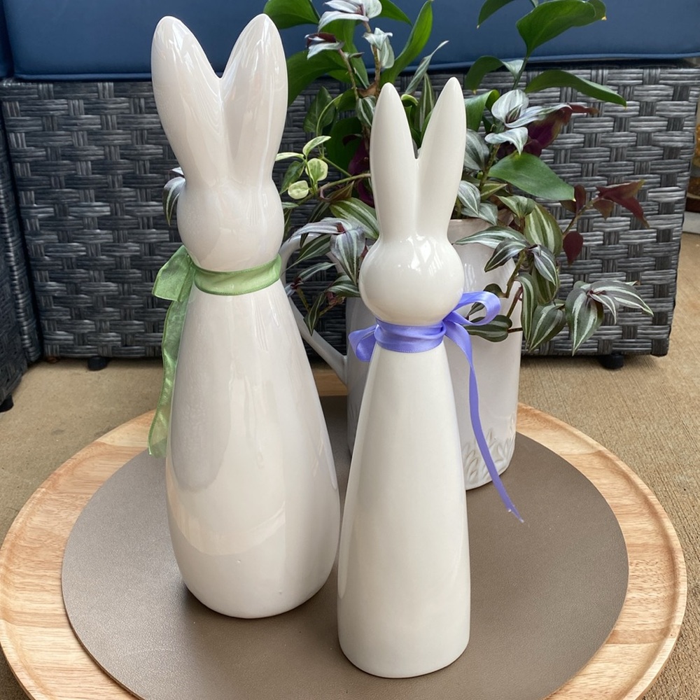 Set of 2 ceramic bunnies - Picture 4 of 8